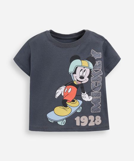 camiseta infantil de algodão mickey cinza 3 camiseta infantil de algodão mickey cinza 3