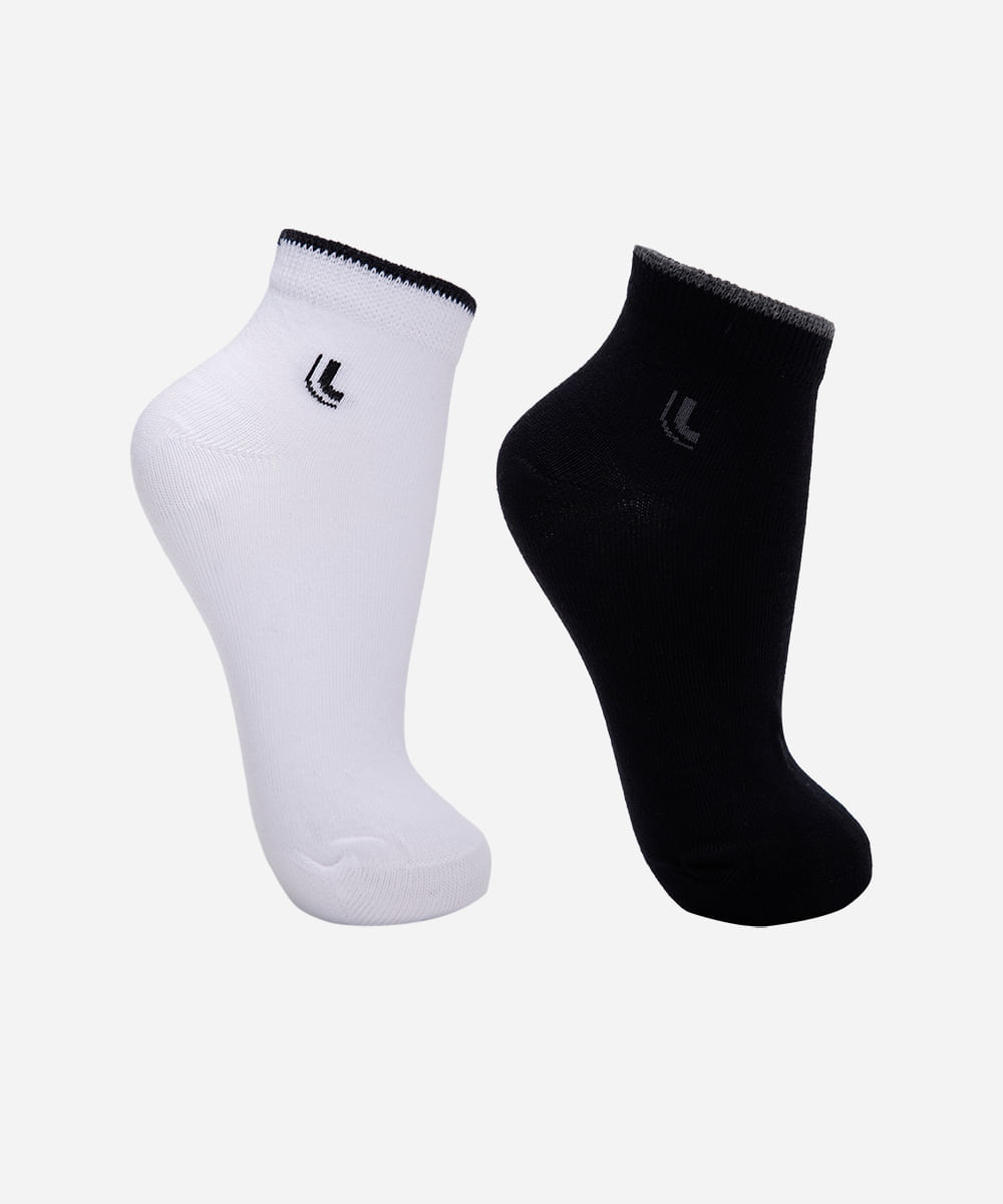 Vista 2 kit de 2 meias infantis cano curto lupo colorido C&A Multicor C&A Multicor