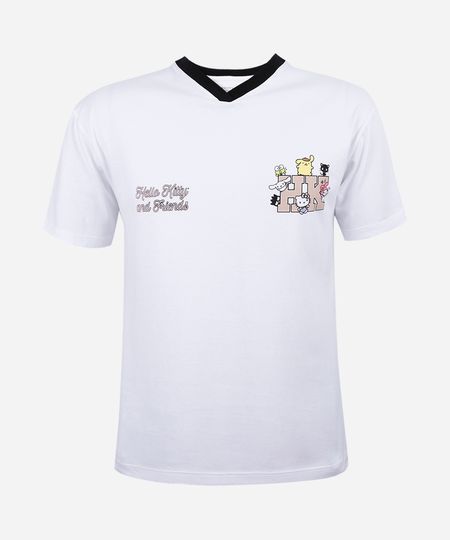 camiseta esportiva juvenil de algodão hello kitty off white 10 camiseta esportiva juvenil de algodão hello kitty off white 10