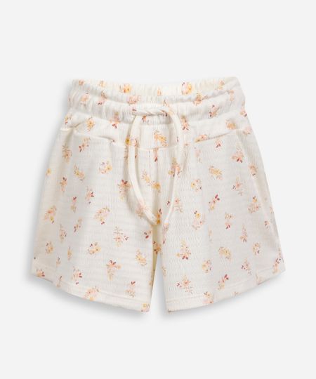 short infantil cós elástico texturizado floral colorido 10 short infantil cós elástico texturizado floral colorido 10