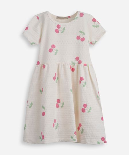 vestido infantil de algodão manga curtas cerejas texturizado colorido 4 vestido infantil de algodão manga curtas cerejas texturizado colorido 4