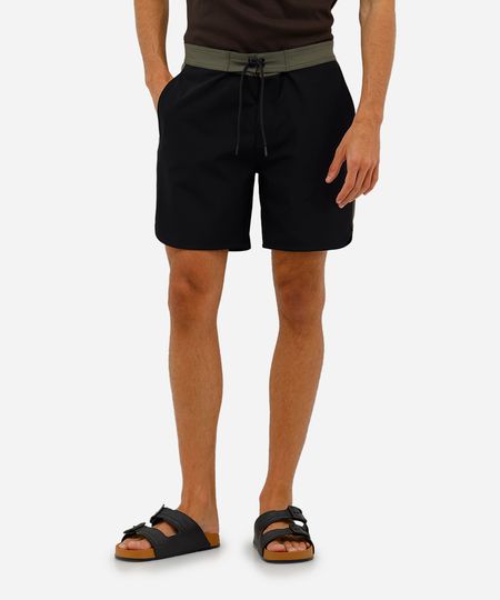 short boardshort masculino com recorte lateral preto 38 short boardshort masculino com recorte lateral preto 38