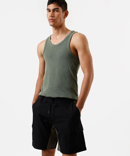 short boardshort masculino com recortes texturizado - preto 38