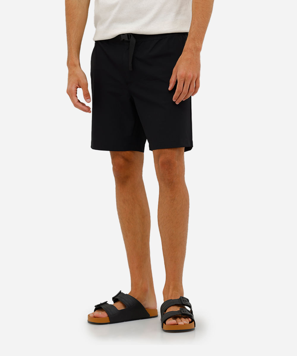 short boardshort masculino com cinto preto