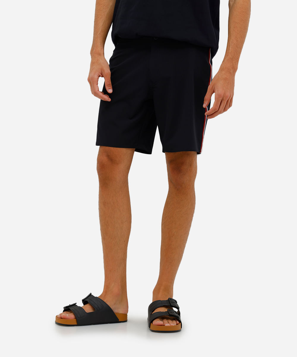 short boardshort masculino spandex listra lateral preto