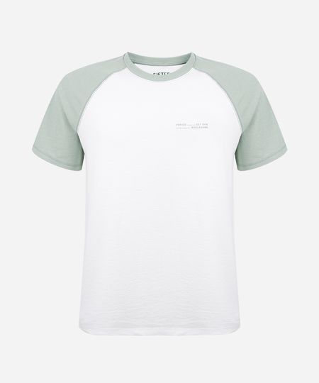 camiseta raglan juvenil de algodão estampada off white 10 camiseta raglan juvenil de algodão estampada off white 10