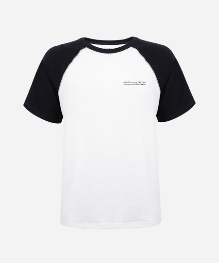 camiseta raglan juvenil de algodão estampada off white 10 camiseta raglan juvenil de algodão estampada off white 10