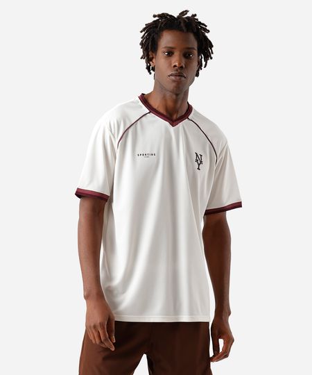 camiseta masculina futebol esportiva ace estampada off white M camiseta masculina futebol esportiva ace estampada off white M