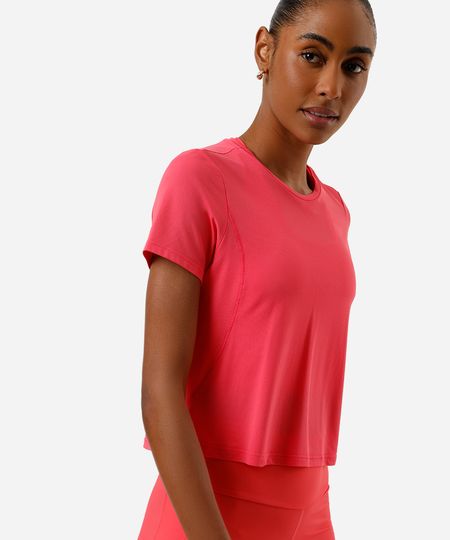 camiseta cropped feminina esportiva ace com recorte rosa P