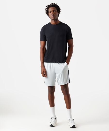 short masculino esportivo ace com recortes e nervuras cinza G