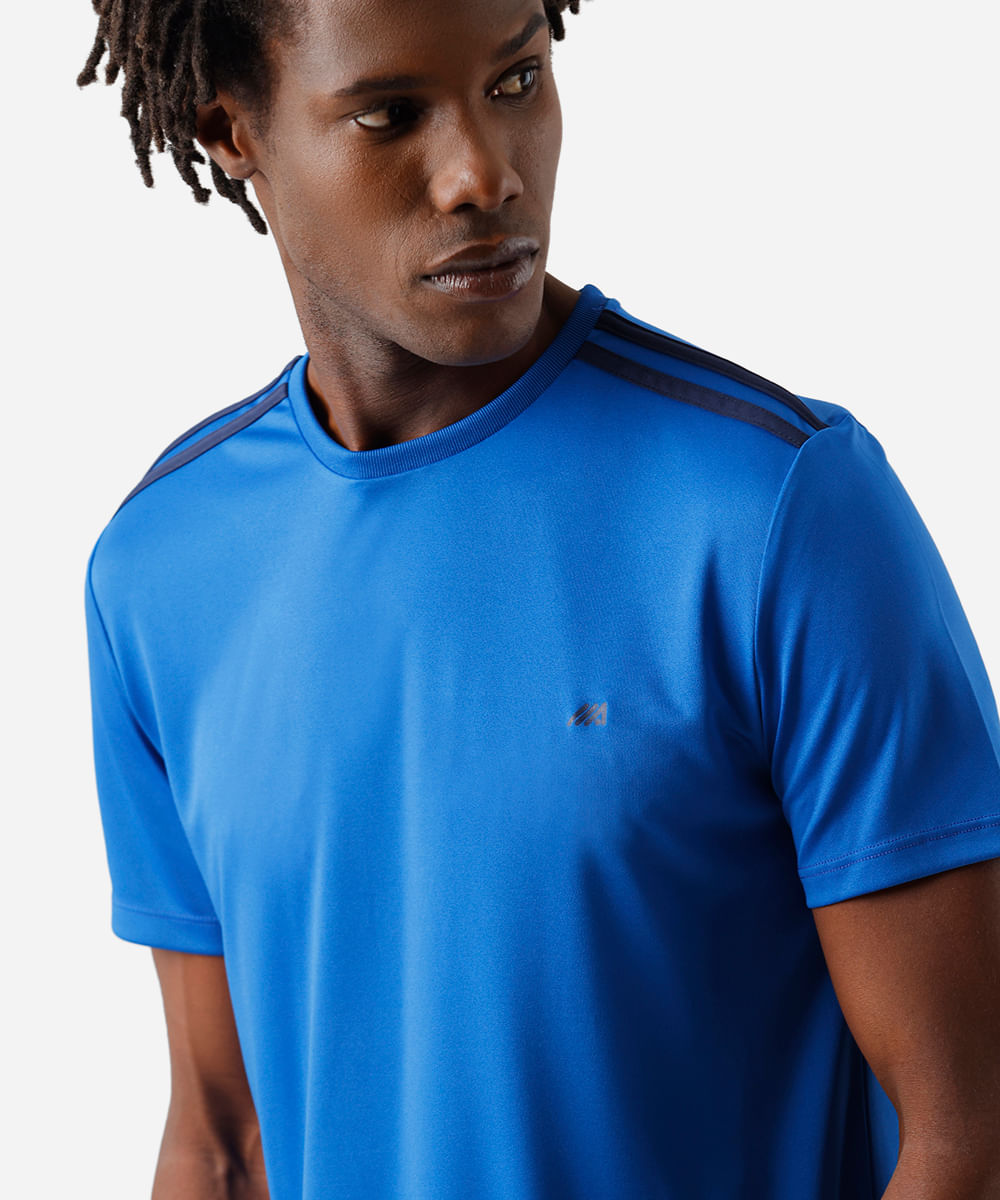 camiseta masculina com listras ace azul