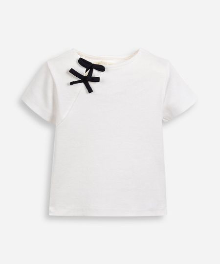 blusa infantil com detalhe de lacinhos no ombro off white 8 blusa infantil com detalhe de lacinhos no ombro off white 8