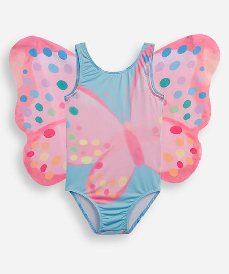 maiô infantil borboleta com asa azul 6 maiô infantil borboleta com asa azul 6