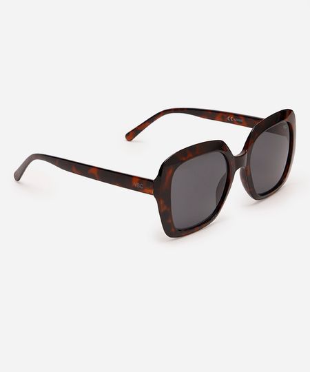 óculos de sol quadrado feminino marrom UNICO