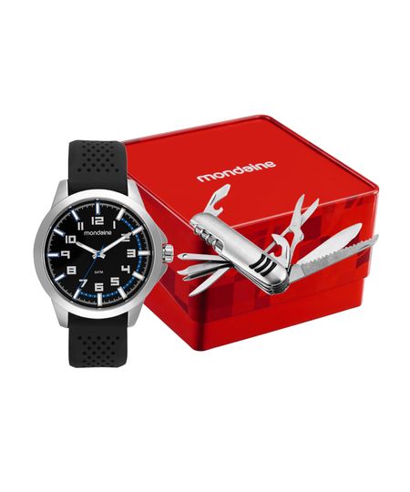 kit relógio masculino mondaine analógico 99677g0mvni1kf prateado UNICO kit relógio masculino mondaine analógico 99677g0mvni1kf prateado UNICO