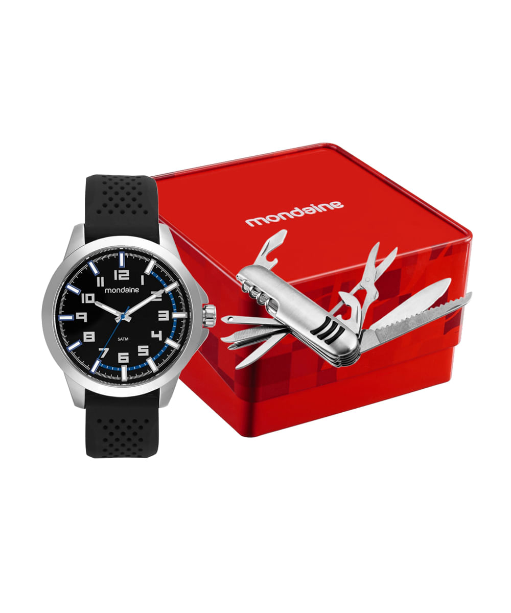 kit relógio masculino mondaine analógico 99677g0mvni1kf prateado kit relógio masculino mondaine analógico 99677g0mvni1kf prateado