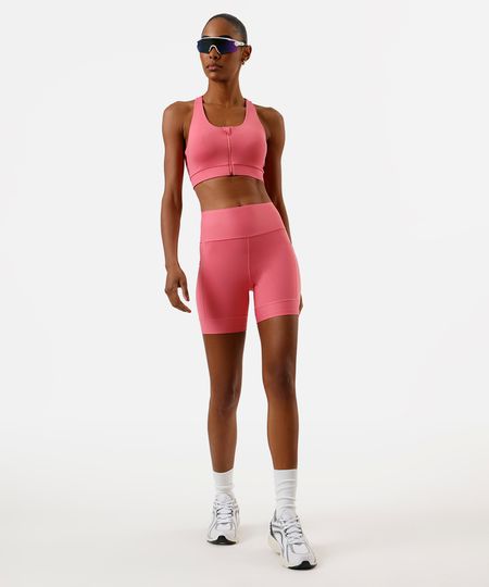 bermuda feminina esportiva ace com bolsos rosa P