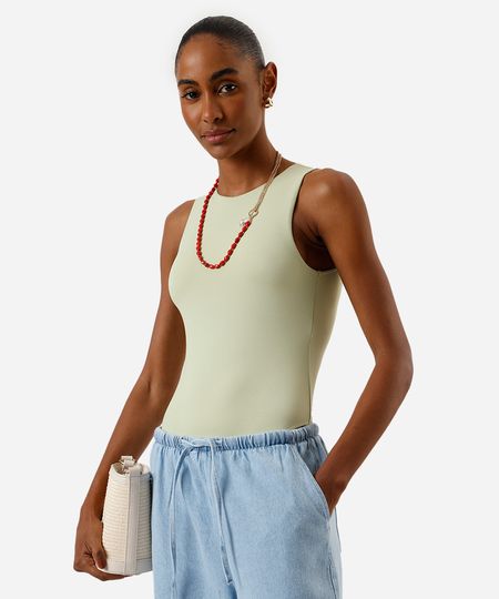 body feminino de poliamida decote redondo verde G body feminino de poliamida decote redondo verde G