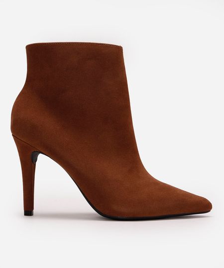 bota cano médio bico fino salto fino oneself marrom 34