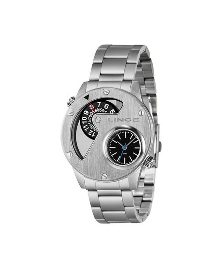 relógio masculino lince dual time mrm4820l46 p2sx prateado UNICO