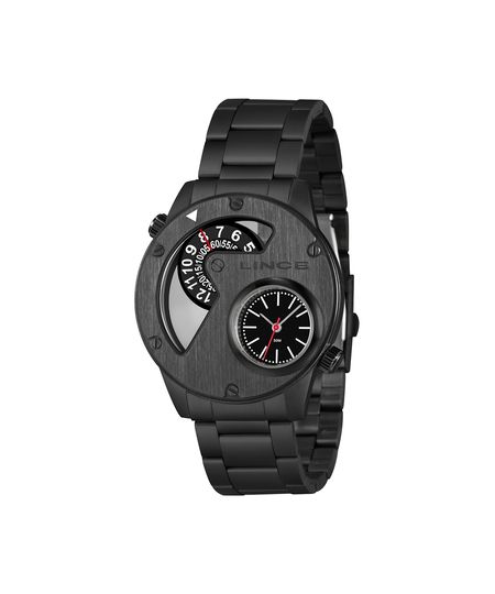 relógio masculino lince dual time mrn4820l46 p2px preto UNICO