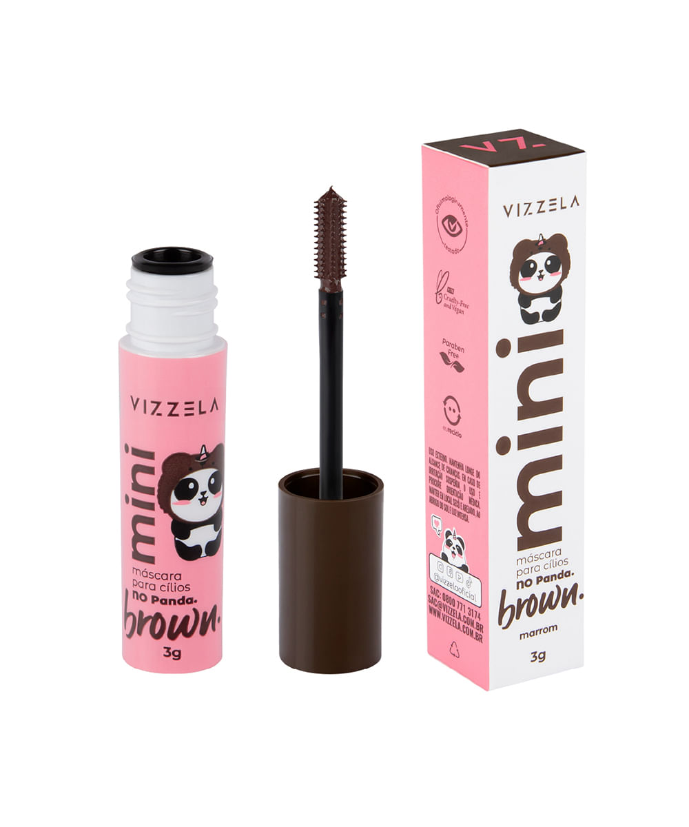 mini máscara vizzela de cílios brown 3g marrom mini máscara vizzela de cílios brown 3g marrom