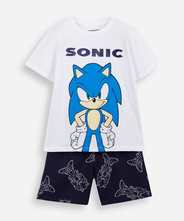 pijama curto infantil de algodão sonic off white 12