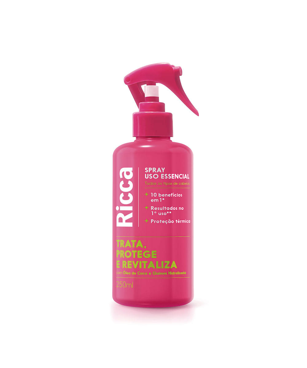 spray para cabelo ricca uso essencial 250ml