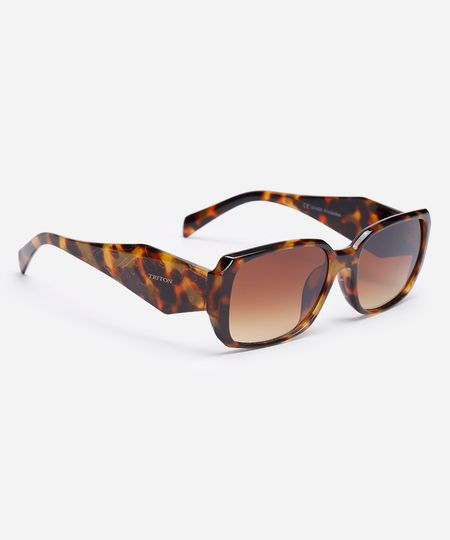 óculos de sol oval tartaruga triton marrom UNICO