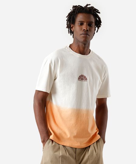 camiseta masculina de algodão degradê tropical soul off white G camiseta masculina de algodão degradê tropical soul off white G