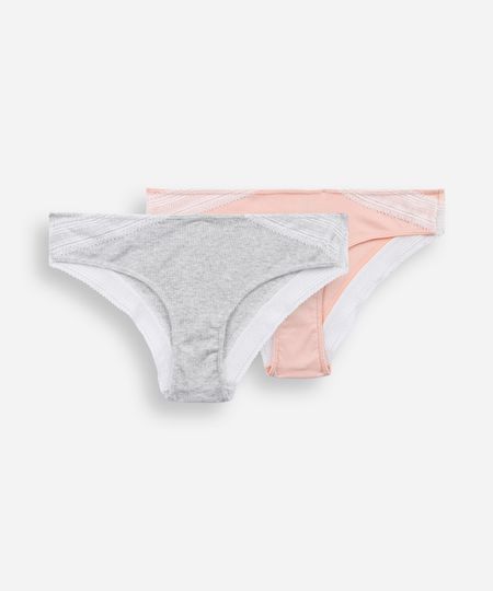 kit de 2 calcinhas feminina biquini com detalhe de renda colorido M kit de 2 calcinhas feminina biquini com detalhe de renda colorido M