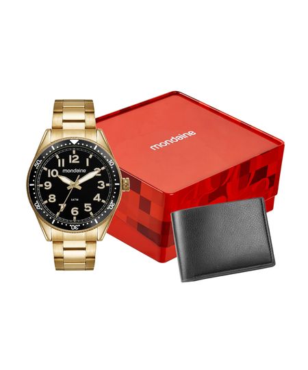 relógio masculino mondaine analógico 32548gpmvde2kt dourado UNICO