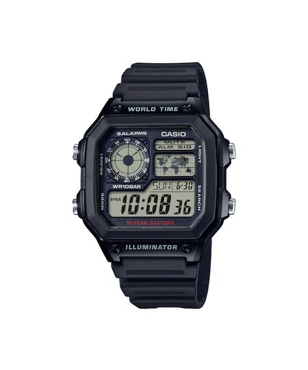 relógio masculino casio digital ae 1200wh 1avdf preto UNICO