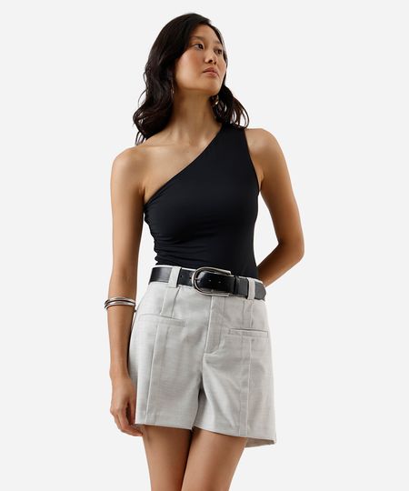 short feminino de alfaiataria chevron off white 44 short feminino de alfaiataria chevron off white 44