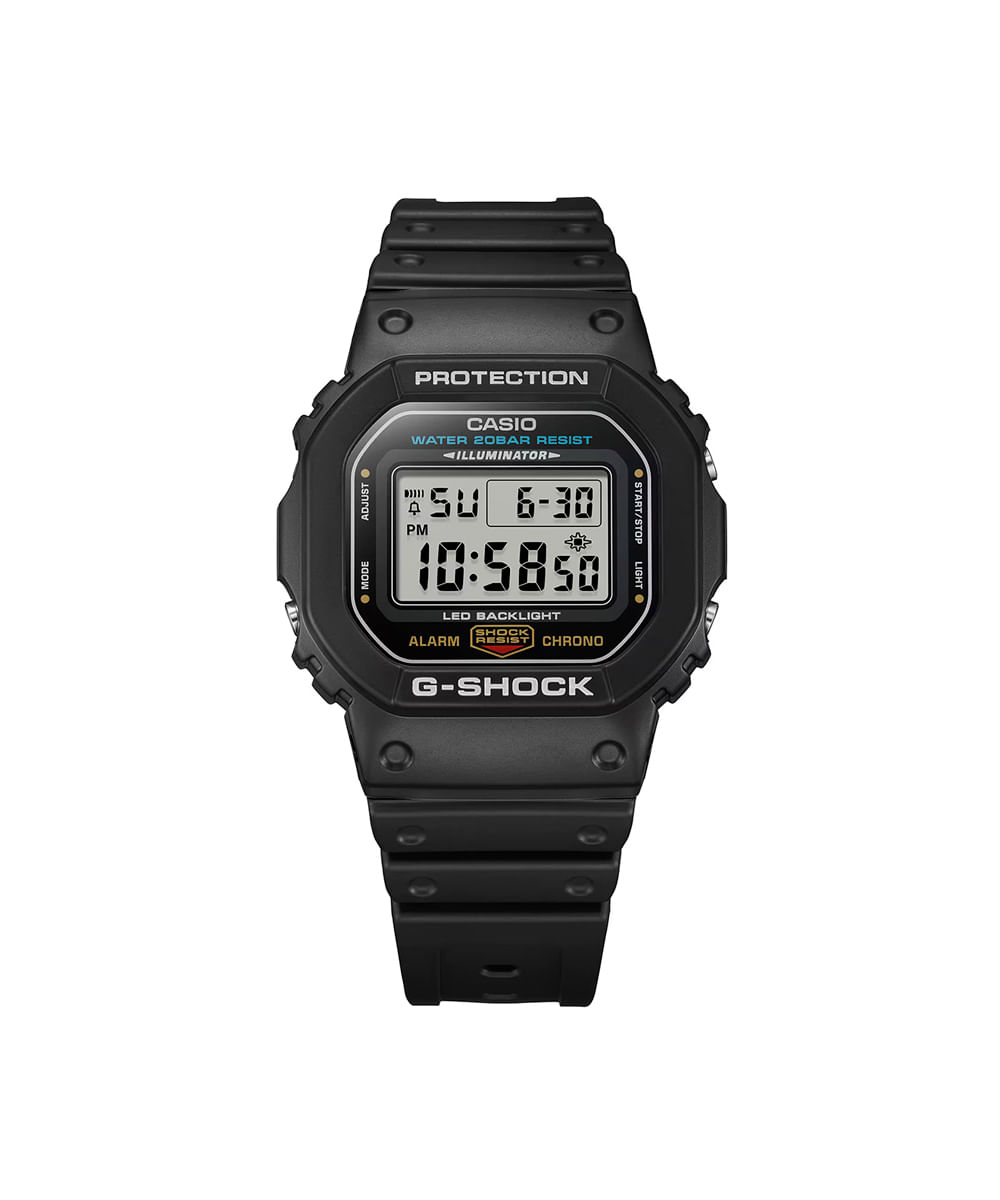 relógio masculino g shock casio digital dw 5600ue 1dr preto