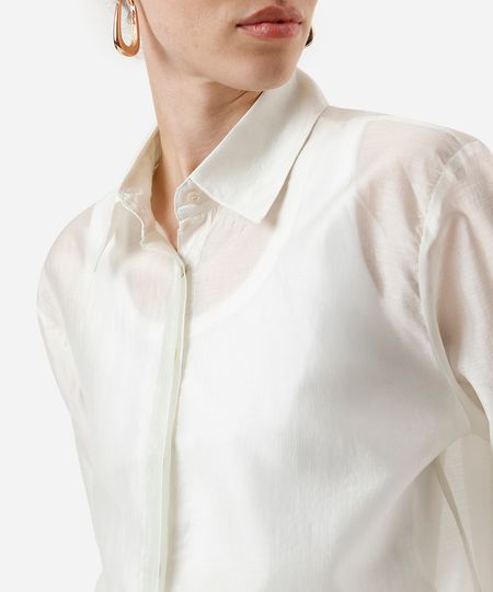 camisa feminina com liocel manga longa bege G