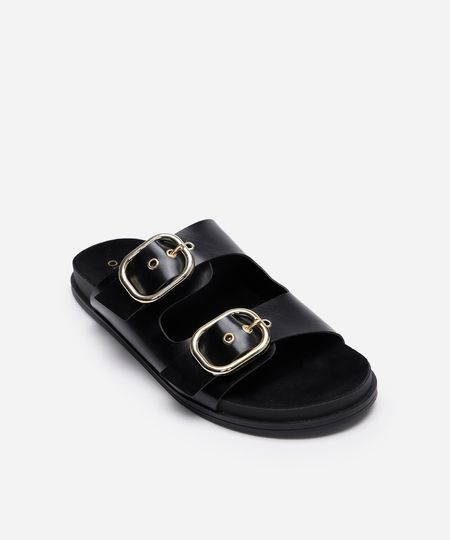 papete com fivelas texturizada oneself preta 35