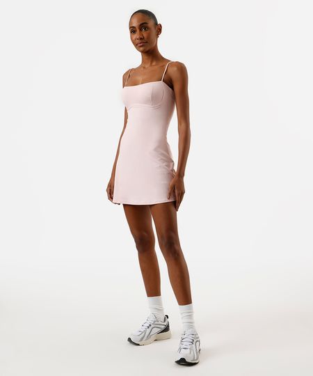 vestido feminino esportivo ace com bermuda interna rosa G
