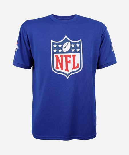 camiseta juvenil manga curta nfl azul 12