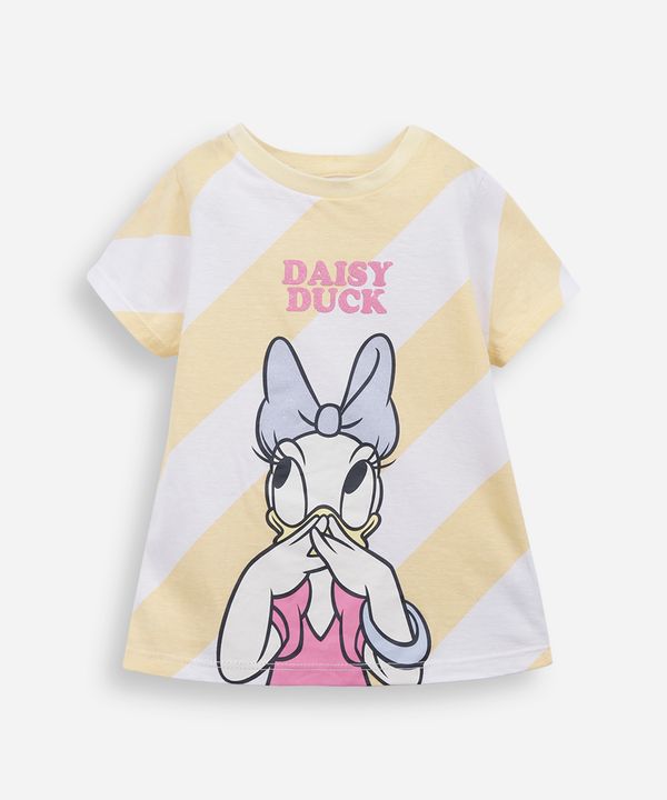 camiseta infantil de algodão margarida listrada amarela 3
