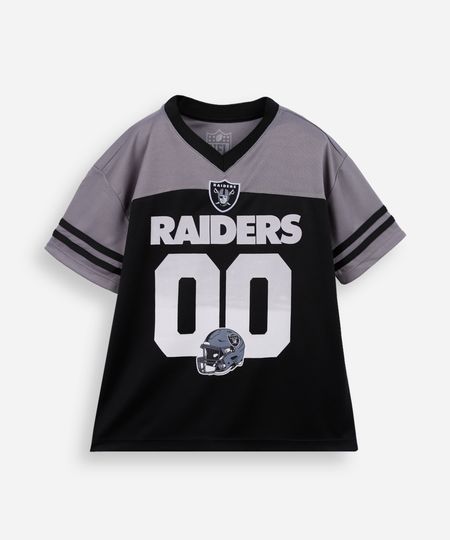 camiseta infantil esportiva raiders nfl preta 8 camiseta infantil esportiva raiders nfl preta 8