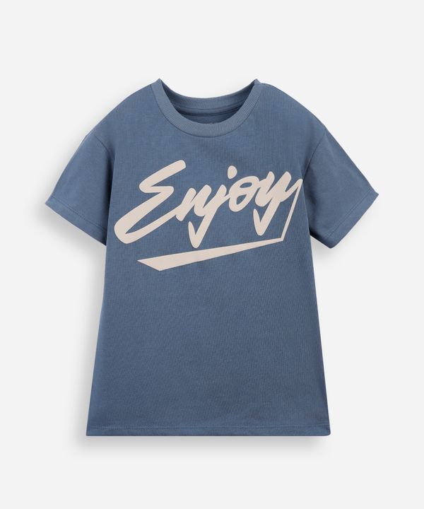 camiseta infantil de algodão enjoy azul 6