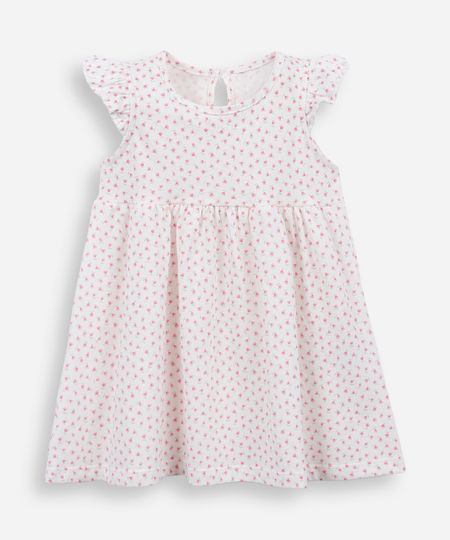 vestido infantil de algodão floral off white 18-24 vestido infantil de algodão floral off white 18-24