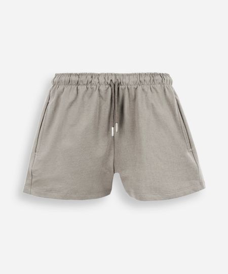 short juvenil de moletinho cós elástico verde 16