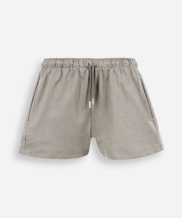 short juvenil de moletinho cós elástico verde 10