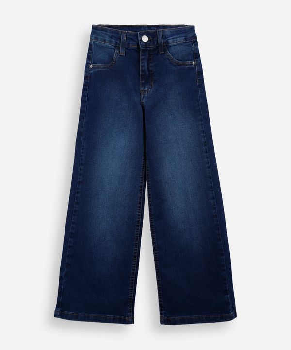 calça wide leg infantil jeans azul 8