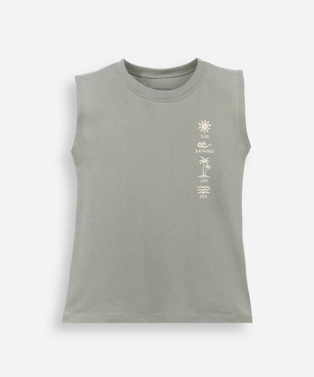 regata machão infantil de algodão estampada - verde claro 4 regata machão infantil de algodão estampada - verde claro 4
