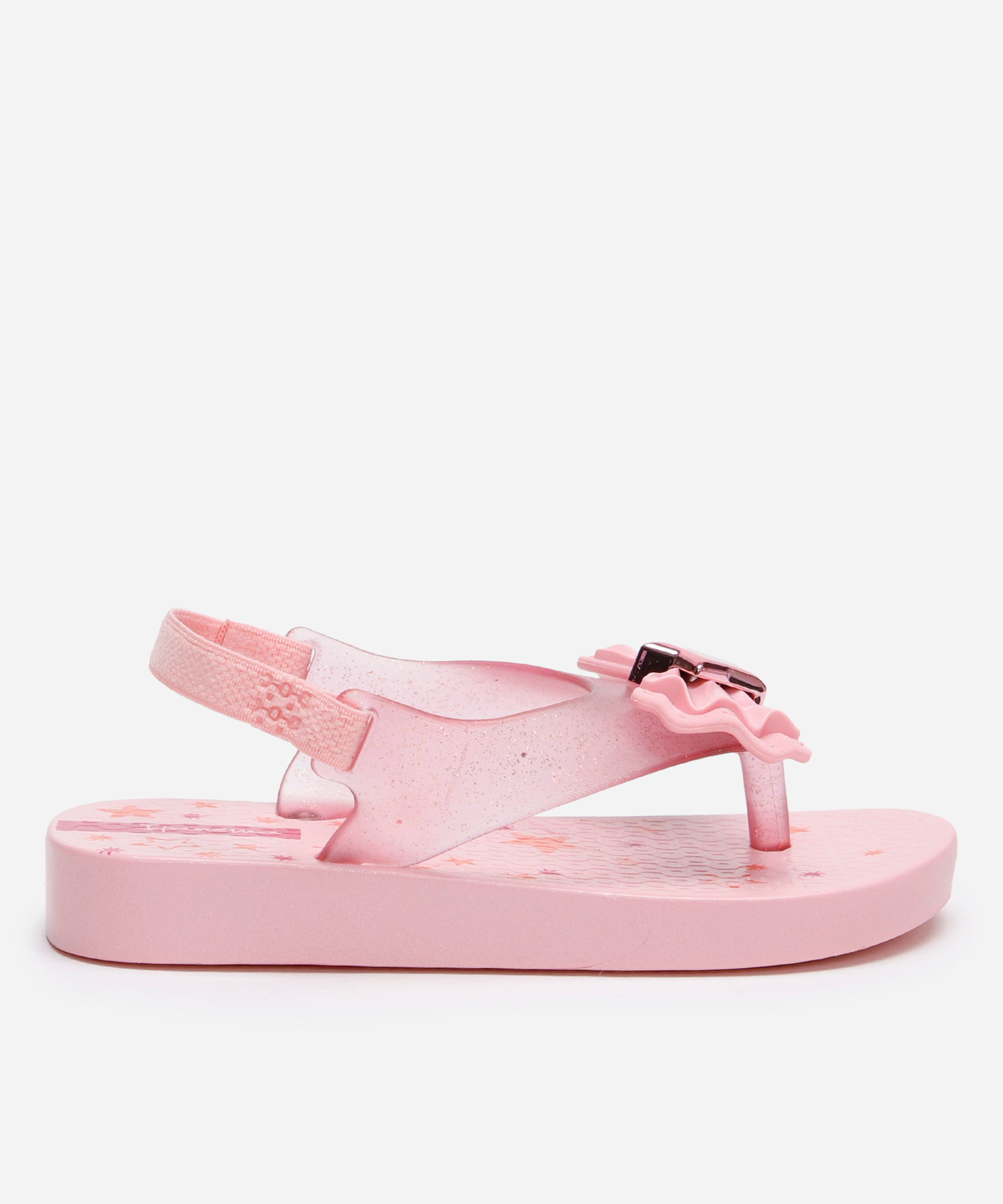 chinelo infantil ipanema belle com elástico rosa