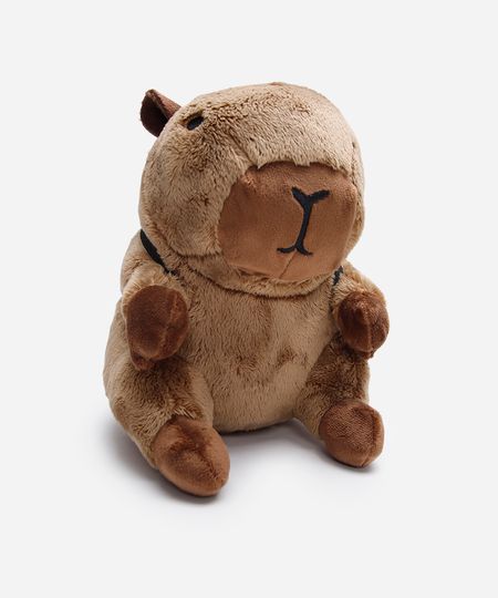 pelúcia infantil capivara com mochila marrom UNICO pelúcia infantil capivara com mochila marrom UNICO