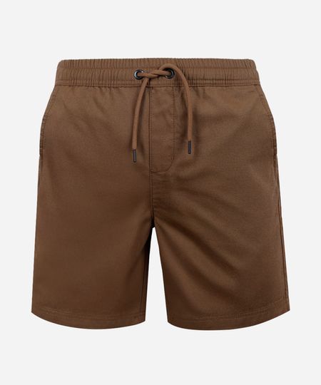 bermuda reta juvenil de sarja cós elástico marrom 12 bermuda reta juvenil de sarja cós elástico marrom 12